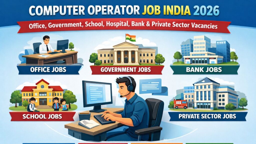 Computer Operator Job India 2026 – Office, Government, School, Hospital, Bank & Private Sector Vacancies