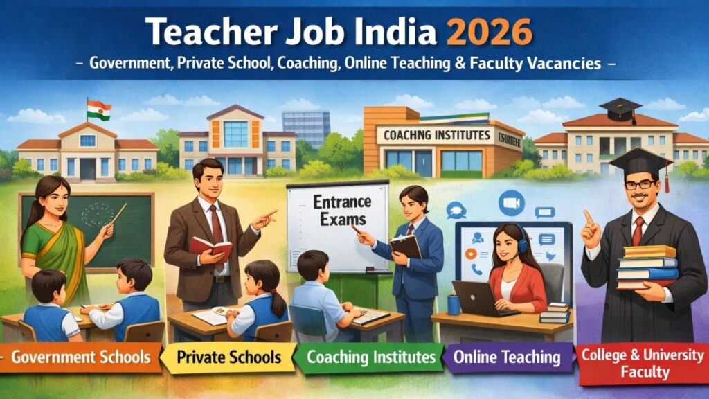 Teacher Job India 2026 – Government, Private School, Coaching, Online Teaching & Faculty Vacancies